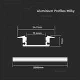 Enzo LED profil forsænket 24,7x7mm 2 meter mat - 5423270