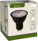 Enzo led spot gu10 230v 7-75w 60gr zwart 3000k dimbaar - led0651