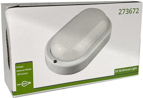 Enzo led wandlamp 8w ovaal bulkhead wit 4000k - 5082100