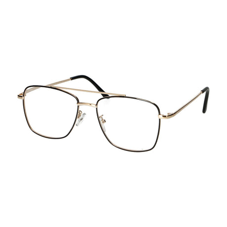 Spectrum læsebriller vintage pilot metal guld sort 1,00