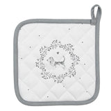 Clayre eef grydelapper hund hvid grå 20x20cm