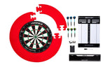 Longfield Darts Tournament Dartboard med tilbehør rød 8-delt