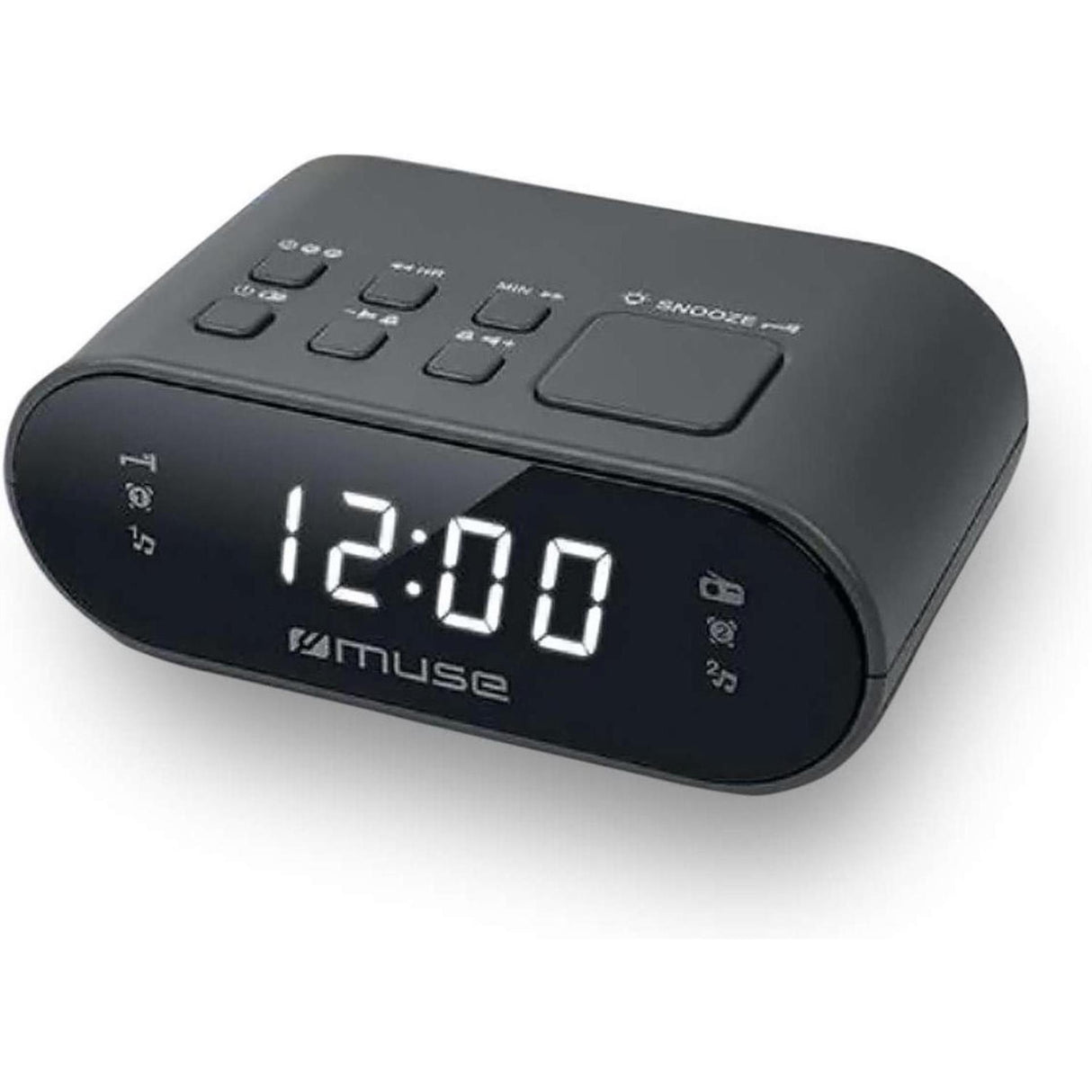 Muse FM clockradio grå 12,0 x 7,0 x 4,5 cm