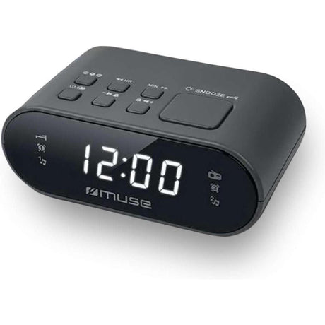 Muse FM clockradio grå 12,0 x 7,0 x 4,5 cm