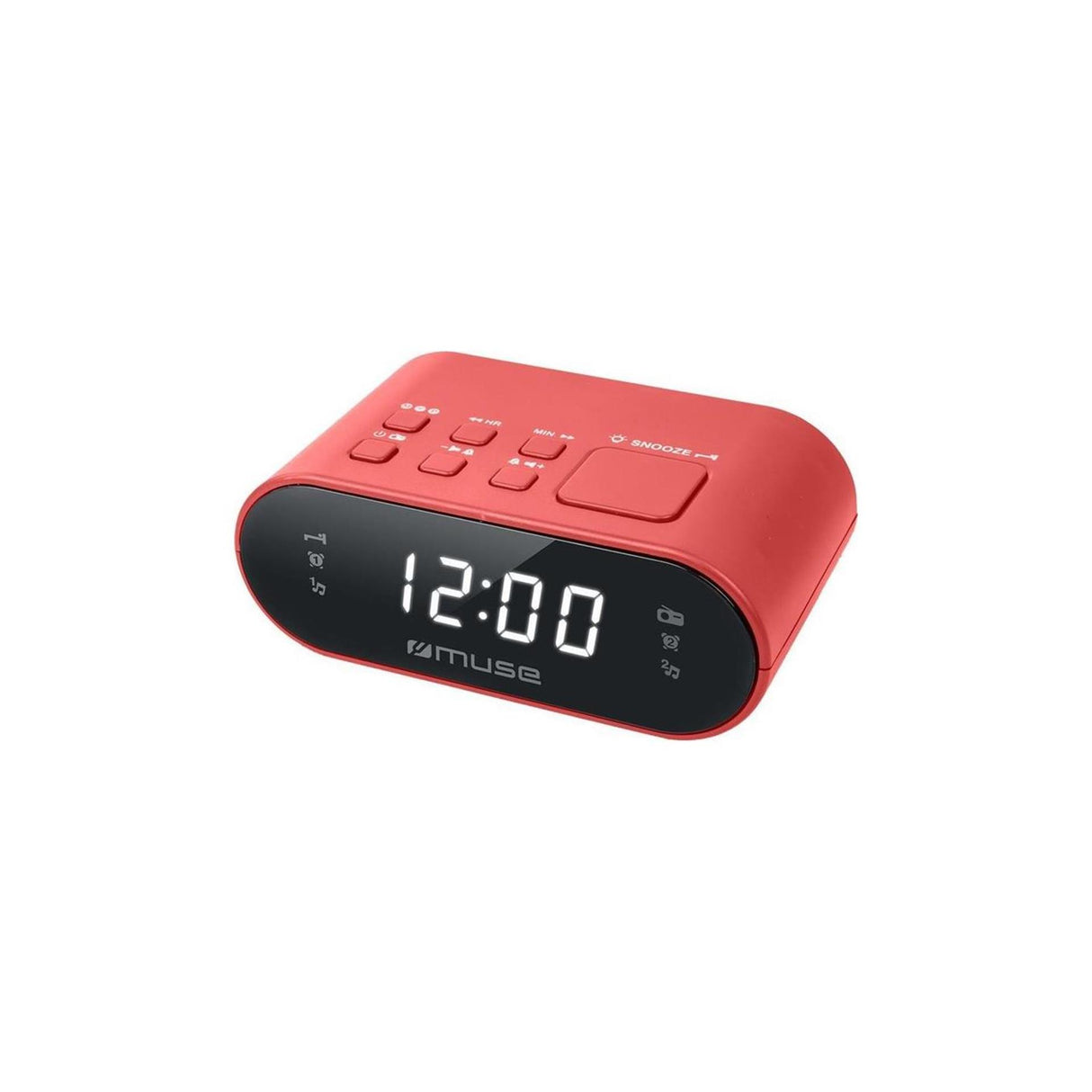 Muse FM clockradio, rød FM clockradio, rød