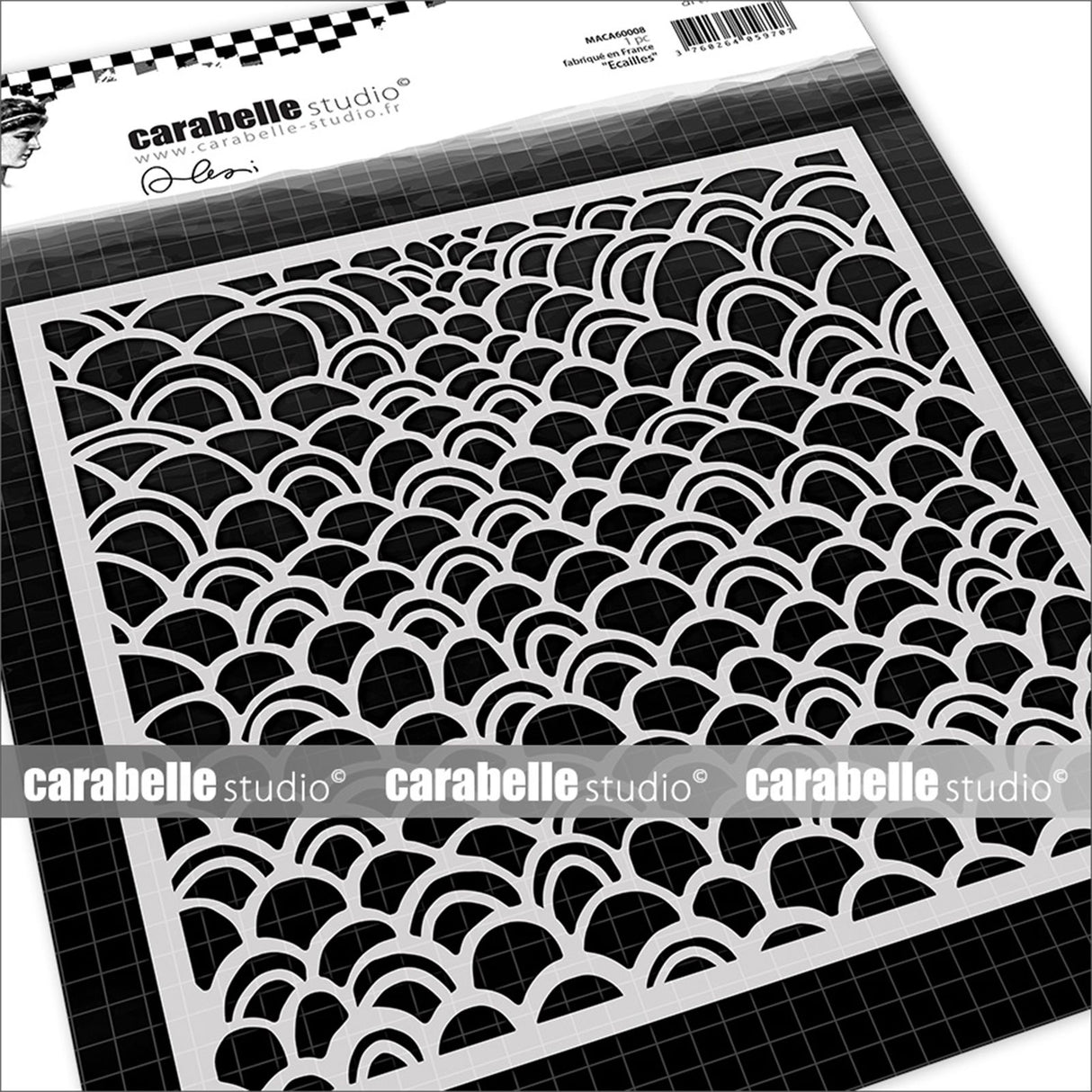 Carabelle studio • maske stencil firkantet 15,24cm ecailles