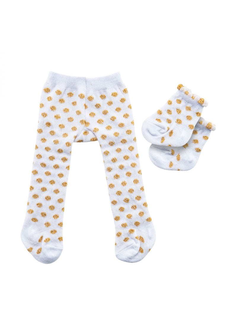 Heless strømpebukser med strømper guld prik (28-35 cm)