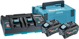 Makita 191h13-9 | startsæt | xgt dc40rb duo oplader + 2 x batteri bl4050f | 40v maks. | 5.0ah i mbox - 191h13-9