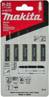 Makita tilbehør stiksavklinge b22 - t118a | 5 styk - a-85737