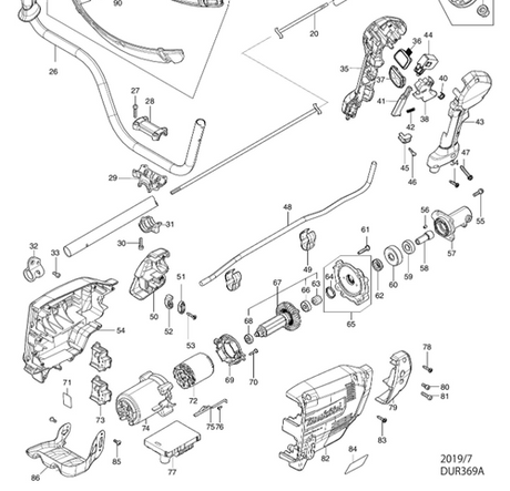 Makita tilbehør 144312-2 beskyttelsesring komplet em403mp | for dur369az - 144312-2