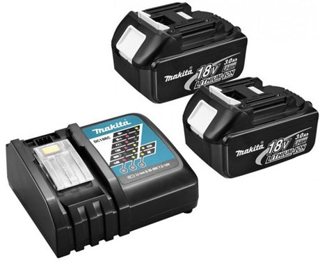 Makita tilbehør 18 v startsæt 3.0ah bl1830 (2 stk.) + oplader dc18rc - y-00197