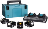 Makita tilbehør 18v li-ion batteri startsæt 197626-8 (4x bl1850b 5.0ah) + duo oplader dc18rd i mbox - 197626-8