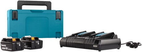 Makita tilbehør 18v li-ion batteri startsæt lxt dc18rd + 2x bl1860b i mbox - 198077-8