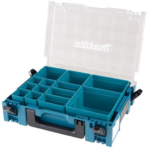 Makita tilbehør 191x80-2 | mbox med gennemsigtigt låg og 13 aftagelige bakker - 191x80-2