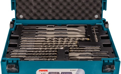 Makita tilbehør b-53877 | bore- og mejselsæt sds-plus | 17 dele | i mbox1 - b-53877
