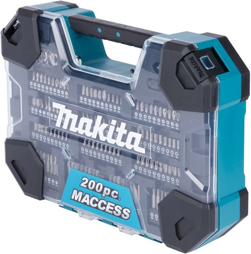 Makita tilbehør bore- og skruetrækker bit sæt 200 dele - e-22610
