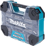 Makita tilbehør bore- og skruetrækker bit sæt 200 dele - e-22610