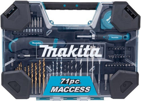 Makita tilbehør bore- og skruetrækker bit sæt 71 dele - e-22589