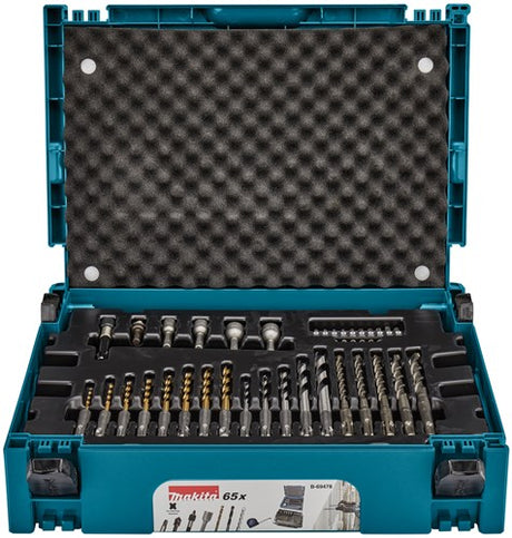 Makita tilbehør bore- og skruetrækker bit sæt | sds-plus | i mbox | 65 styk - b-69478
