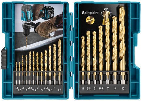 Makita tilbehør boresæt hss-tin 19stk - d-67527