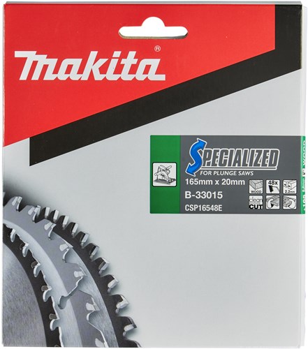 Makita tilbehør rundsavklinge træ 165x20x2,2 48t 8g - b-33015