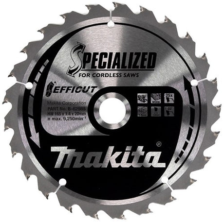 Makita tilbehør rundsavklinge træ | efficut 165x20x1,4 25t 23g - b-62985 - b-62985