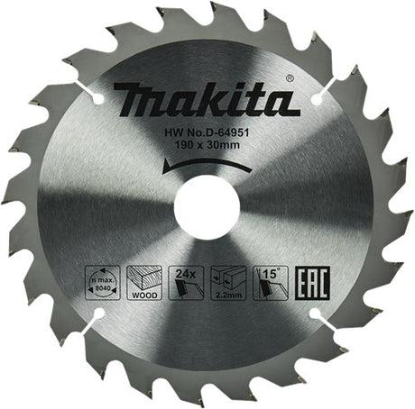 Makita tilbehør rundsavklinge træ | standard, 190x30x2,2 t24 15g - d-64951 - d-64951