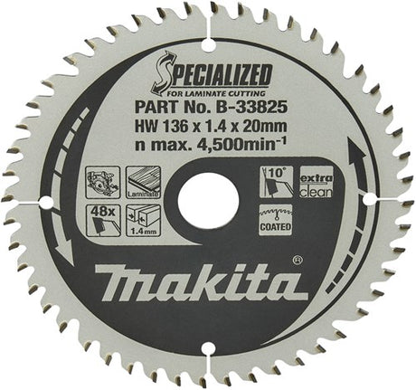 Makita tilbehør rundsavklinge | laminat | 136x20x1,45 48t 10g - b-33825