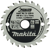 Makita tilbehør rundsavklinge laminat | specialiseret 85x15x1,0 24t 7g - b-33819 b-33819
