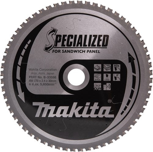 Makita tilbehør rundsavklinge | sandwich panel | hm 270x30 60t - b-33598