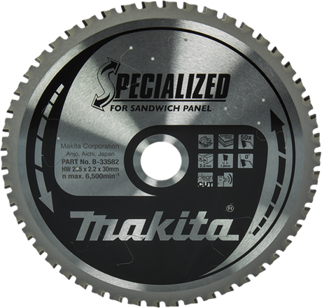 Makita tilbehør cirkulær savklinge sandwichpanel | specialiseret 235x30x2,2 50t 0g - b-33582 - b-33582