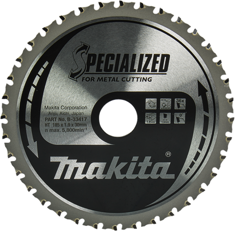 Makita tilbehør rundsavklinge stål | specialiseret 185x30x1,9 36t 0g - b-33417 b-33417