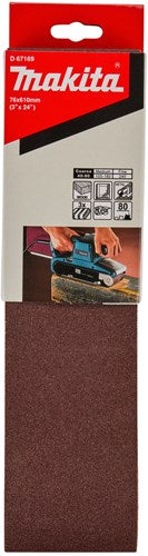 Makita tilbehør d-67169 | slibebånd | spar k80 | 76x610 | 3 stk - d-67169