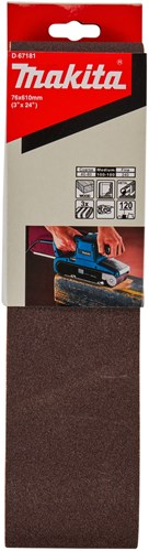 Makita tilbehør d-67181 | slibebånd | rød k120 | 76x610 | 3 stk - d-67181