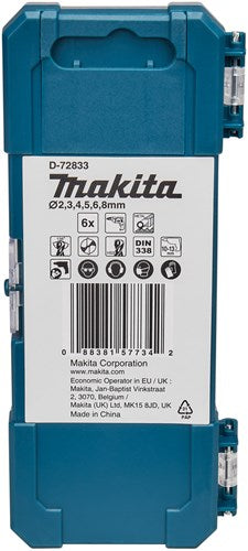 Makita tilbehør d-72833 | metal boresæt | 6-delt hss tin - d-72833