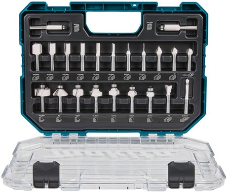 Makita tilbehør d-74778 | fræsesæt | 8 mm | 22 dele | i plastkasse - d-74778