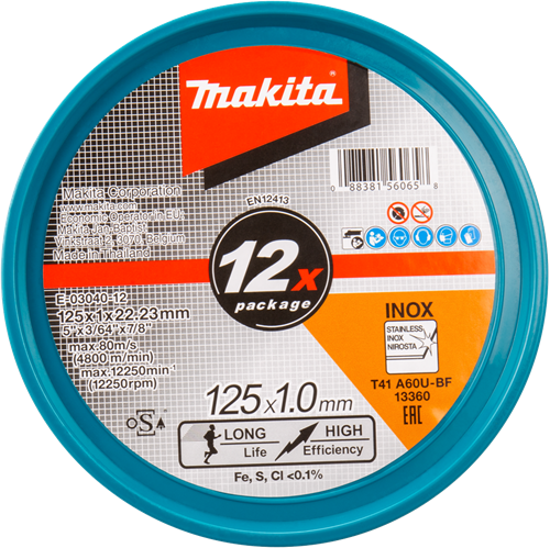 Makita tilbehør skæreskive rustfrit stål 125 mm - e-03040-12