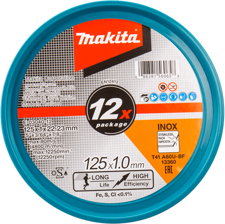 Makita tilbehør skæreskive rustfrit stål 125 mm - e-03040-12