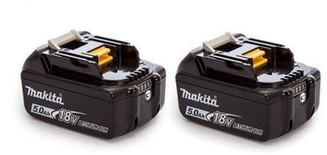 Makita tilbehør duopack batteri bl1850b 18v 5.0ah med batteriindikator (2 stk) 197288-2