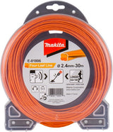 Makita tilbehør Makita klippelinje fireblads orange 30 m ø 2,4 mm - e-01806