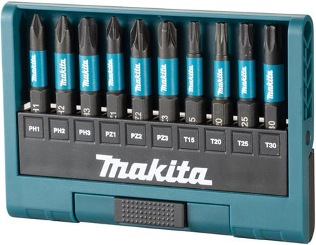 Imp Makita tilbehør e-12011 slagdrev bit sæt | 10 dele | x act sort - e-12011