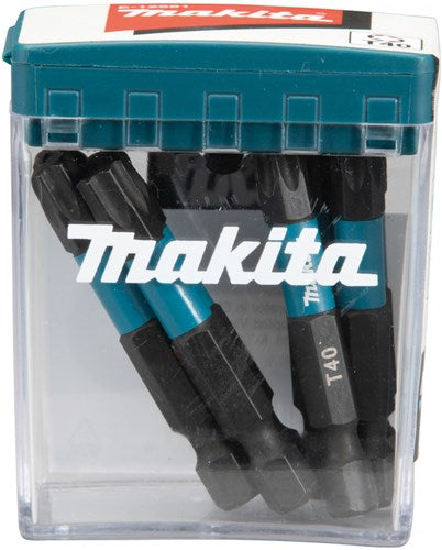 Makita tilbehør e-12681 slagdrev bit | t40x50mm | x slag sort | 10 stk - e-12681