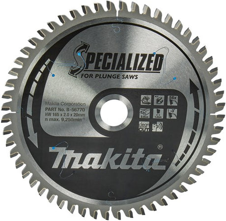 Makita tilbehør dyksavklinge | aluminium | 165x20x2 56t - b-56770