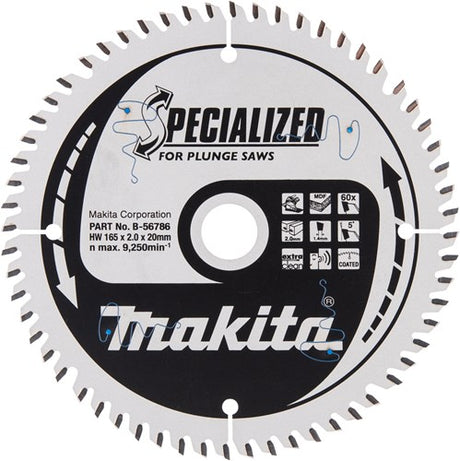 Makita tilbehør dyksavet rundsavklinge melamin | specialiseret 165x20x2,0 60t 5g – b-56786