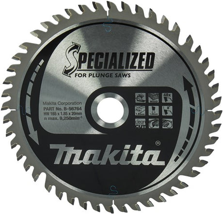 Makita accessoires makita invalzaagblad voor hout | specialized | ø 165mm asgat 20mm 48t - b-56764