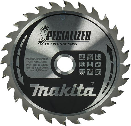 Makita tilbehør dyksavklinge | træ | 165x20x2,2 28t 23g - b-33009
