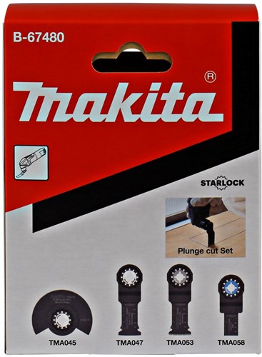 Makita tilbehør dyksavsæt multiværktøj 4-delt starlock tma045, tma047, tma053, tma058 - b-67480
