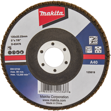 Makita tilbehør flap slibeskive 125mm a40 - d-63476 - d-63476