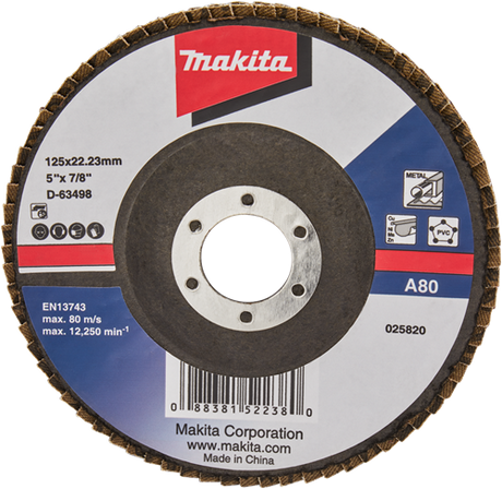 Makita tilbehør flap slibeskive 125mm a80 - d-63498 - d-63498