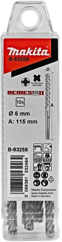 Makita accessoires p4s:sds-plus boor 6x115mm 10st - b-63258 - b-63258